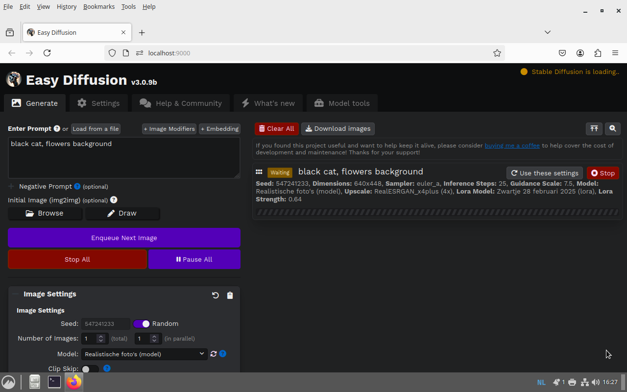 Voorbeeld van Desktop na booten :